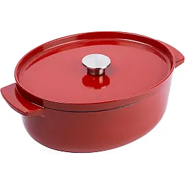 Гусятниця чавунна з кришкою KitchenAid, 30 см, 5,6 л, червона (CC006063-001)