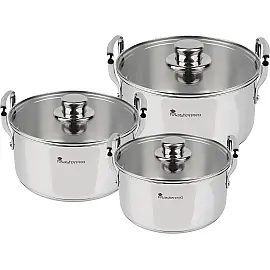 Набір каструль з кришками MasterPro Smart, 3,14 / 6,5 / 11,6 л, 6 предметів (BGMP-2145)