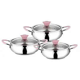 Набір посуду ( 3 каструлі 1,3 л. 1,6 л. 1,9 л.) OMS 1071