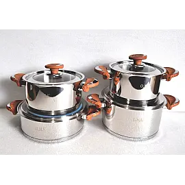 Набір посуду ( 3 каст. 2,4 л. 2,9 л. 4,3 л. + сотейник 3,1 л. ) OMS 1076