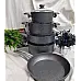 Набір посуду 9 предметів OMS 3002.01.02-Grey 20*10 (2,6 л) - 24*12 (4,3 л) - 28*13 (6,95 л) - 28*8 (4,2 л) - 28*6 (3 л)