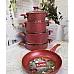 Набір посуду 9 предметів OMS 3002.01.02-Red 20*10 (2,6 л) - 24*12 (4,3 л) - 28*13 (6,95 л) - 28*8 (4,2 л) - 28*6 (3 л)