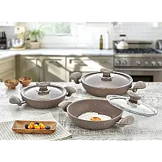 Набір посуду 6 предметів OMS 3004.04.05-Brown 18*5 (1,0 л) - 20*5 (1,25 л) - 22*5 (1,50 л)