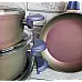 Набір посуду 7 предметів OMS 3016-Green Violet Каструлі: 20Х10 см / 2,6 лт. 24Х12см / 4,3 лт. 26Х7,5 см / 3,40 лт. Сковорідка 26Х5,5 см / 2,40 лт.