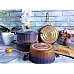 Набір посуду 7 предметів OMS 3033-Blue 20Х9,50 см (2,5 л); 24Х11см (4,2 л); 26Х7,5 см (3,75 л); СКОВОРОДА 26Х6 см (2,60 л)