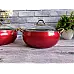 Набір посуду 9 предметів OMS 3040-Red 20Х9 см / 2,50 л. 24Х10,5см / 4,50 л. 28Х11,5 см / 6,6 л. 28Х7 см / 3,5 л   СКОВОРОДА 28Х7 см / 3,5 л