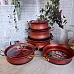 Набір посуду 9 пред. OMS 3045-IND-Red