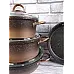 Набір посуду 7 предметів OMS 3048-Bronze 20Х10 см / 2,50 л. 24Х11,5см / 4 л. 26Х7,5 см / 3,3 л.  СКОВОРОДА  26Х5,5 см / 2,3 л