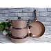 Набір посуду 7 предметів OMS 3105-Rosegold 20*10 (2,6 л) - 24*12 (4,3 л) - 26*7,5 (3,7 л) -Сковорода  26*5,5 (2,4 л)