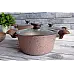 Набір посуду 7 предметів OMS 3105-Rosegold 20*10 (2,6 л) - 24*12 (4,3 л) - 26*7,5 (3,7 л) -Сковорода  26*5,5 (2,4 л)
