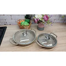 Набір сковорідок з кришкою 18*5 (0,65 л) - 22*5 (1,25 л) OMS 3286-Sandy Beije