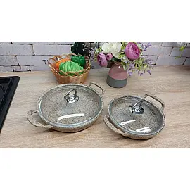 Набір сковорідок з кришкою 18*5 (0,65 л) - 22*5 (1,25 л) OMS 3286-Sandy Beije