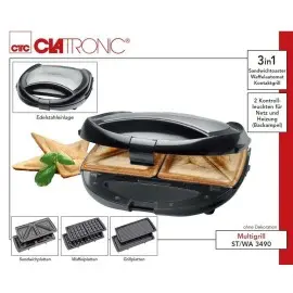 3в1 вафельница-сендвичница-гриль Clatronic ST/WA 3490