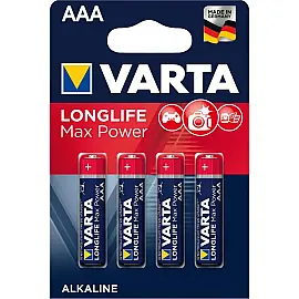 Батарейка VARTA LONGLIFE MAX POWER AAA  BLI 4 ALKALINE