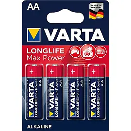 Батарейка VARTA LONGLIFE MAX POWER AA   BLI 4 ALKALINE