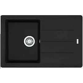 Мийка кухонна Franke Basis, фраграніт, прямокутник, з крилом, 780х500х200мм, чаша - 1, накладна, BFG 611-78, чорний матовий