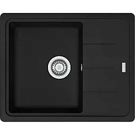 Мийка кухонна Franke Basis, фраграніт, прямокутник, з крилом, 620х500х200мм, чаша - 1, накладна, BFG 611-62, чорний матовий