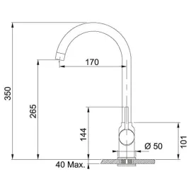 Змішувач Franke Pola /115.0622.943 / фраграніт / з поворотним виливом/ одноричажний / онікс