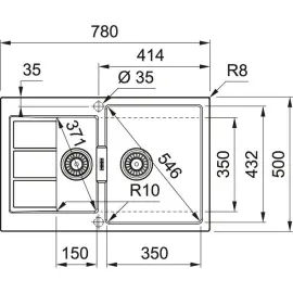 Кухонна мийка Franke Sirius 2.0 S2D 651-78 / 143.0632.385 / тектонайт/ 780x500х200/ онікс