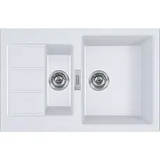 Кухонна мийка Franke Sirius 2.0 S2D 651-78 / 143.0632.390 / дві чаші / тектонайт / 780х500х200(150) / врізна / білий