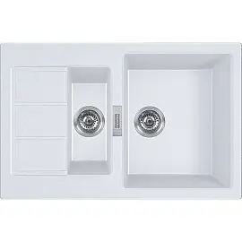 Кухонна мийка Franke Sirius 2.0 S2D 651-78 / 143.0632.390 / дві чаші / тектонайт / 780х500х200(150) / врізна / білий