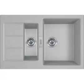 Кухонна мийка Franke Sirius 2.0 S2D 651-78 / 143.0632.391 / дві чаші / тектонайт / 780х500х200(150) / врізна / сірий