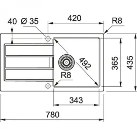 Кухонні мийки Franke Sirius S2D Slim 611-78/ 143.0632.392/ тектонайт / з крилом / оборотна / чорний
