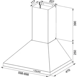 Витяжка купольна Franke FDL 665 XS LED1 / 320.0521.537 / 60см / 635 м3 / год / кнопочне управління/ нерж.сталь