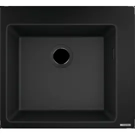 Мийка кухонна Hansgrohe S51, граніт, квадрат, без крила, 560х510х190мм, чаша - 1, накладна, S510-F450, чорний графіт