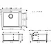 Кухонна мийка Hansgrohe S51 S510-F450 / 43312290 / граніт / прямокутна / 560х510х190 / на стільницю / сірий камінь