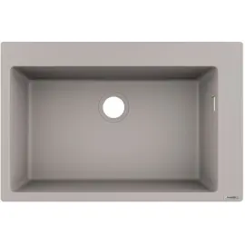 Кухонна мийка Hansgrohe S51 S510-F660 / 43313380 / граніт / прямокутна / 770х510х190 / на стільницю / сірий бетон