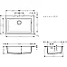 Кухонна мийка Hansgrohe S51 S510-F660 / 43313380 / граніт / прямокутна / 770х510х190 / на стільницю / сірий бетон