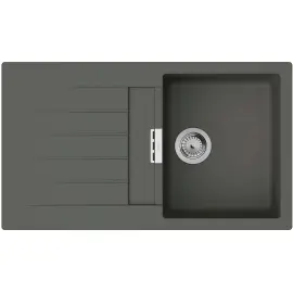 Мийка кухонна Hansgrohe S52, граніт, прямокутник, з крилом, 840х480х190мм, чаша - 1, врізна, сірий камінь