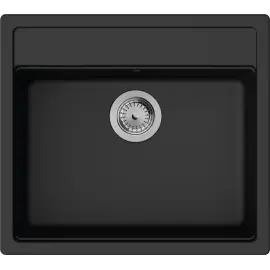 Мийка кухонна Hansgrohe S52, граніт, прямокутник, без крила, 550х490х190мм, чаша - 1, врізна, S520-F510, чорний графіт