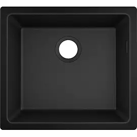 Кухонна мийка Hansgrohe S51 S510-U450 / 43431170 / граніт / прямокутна / 500х450х190 / під стільницю / чорний графіт