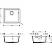 Кухонна мийка Hansgrohe S51 S510-U450 / 43431290 / граніт / прямокутна / 500х450х190 / під стільницю / сірий камінь