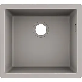 Кухонна мийка Hansgrohe S51 S510-U450 / 43431380 / граніт / прямокутна / 500х450х190 / під стільницю / сірий бетон
