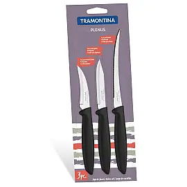 Набір ножів Tramontina Plenus black, 3 предмета