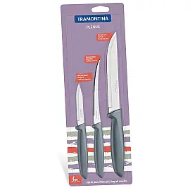 Набір ножів Tramontina Plenus grey, 3 предмети