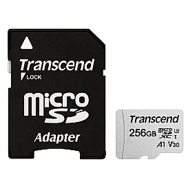 Карта памяти Transcend microSDXC 256GB UHS-I U3 (TS256GUSD300S-A) + SD адаптер