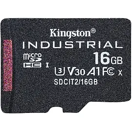 Карта памяти Kingston microSDHC 16GB Industrial pSLC C10 A1 (SDCIT2 / 16GBSP)