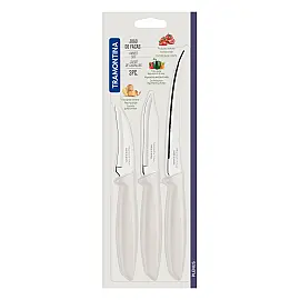 Набір ножів Tramontina Plenus light grey, 3 предмети