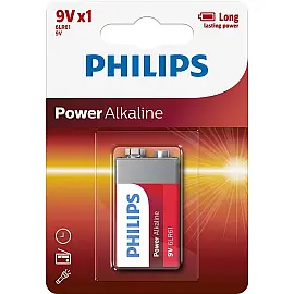 Батарейка Philips Power Alkaline лужна 6LR61 (6LF22, MN1604, MX1604) блістер, 1 шт