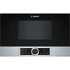 Вбудовувана мікрохвильова піч Bosch BFR634GS1 - 21л. / 900Ватт / TFT дисплей / нерж. сталь - чорний