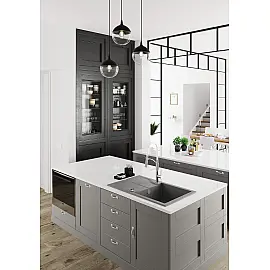 Змішувач для кухні Deante Gerbera, довж.виливу - 200мм, витяжний, 1важіль, хром-білий