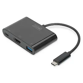 Адаптер DIGITUS USB-C - HDMA, 2xUSB
