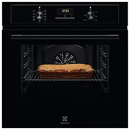 Духова шафа Electrolux електрична, 65л, A, дисплей, конвекція, телескопічні напрямні, чорний