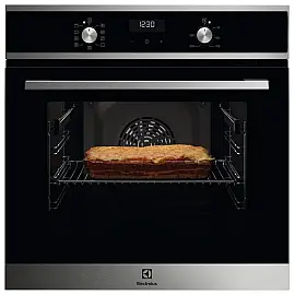 Духова шафа Electrolux електрична, 65л, A, дисплей, конвекція, телескопічні напрямні, чорний+нерж
