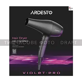 Фен Ardesto HD-Y222PRO / 1850-2200Вт / 2 швидкості/ 3темп.режима / дифузор / чорний