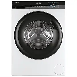 Пральна машина Haier фронтальна, 10кг, 1400, A+++, 60см, дисплей, пара, інвертор, люк чорний, прямий привід, білий